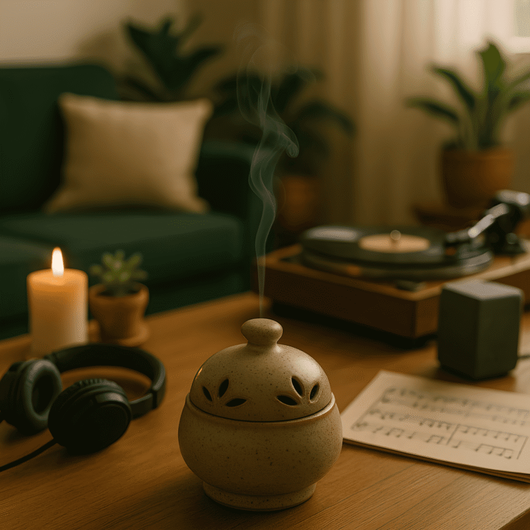 combinar incienso con música incensarios artesanales